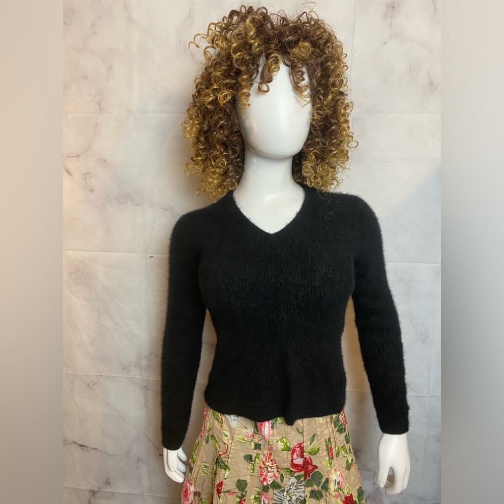 Daniel Bishop Women's 100% Cashmere Sweater Pullover V-Neck Black small